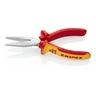 Long Nose Pliers-Flat Tips-1000V Insulated, 6-1/4 in., Multi-Component, VDE
