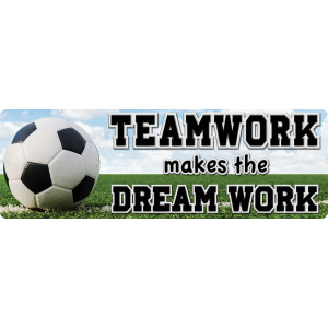 Classroom Mat Runner, Soccer Teamwork Design, 15.5 in x 47 in