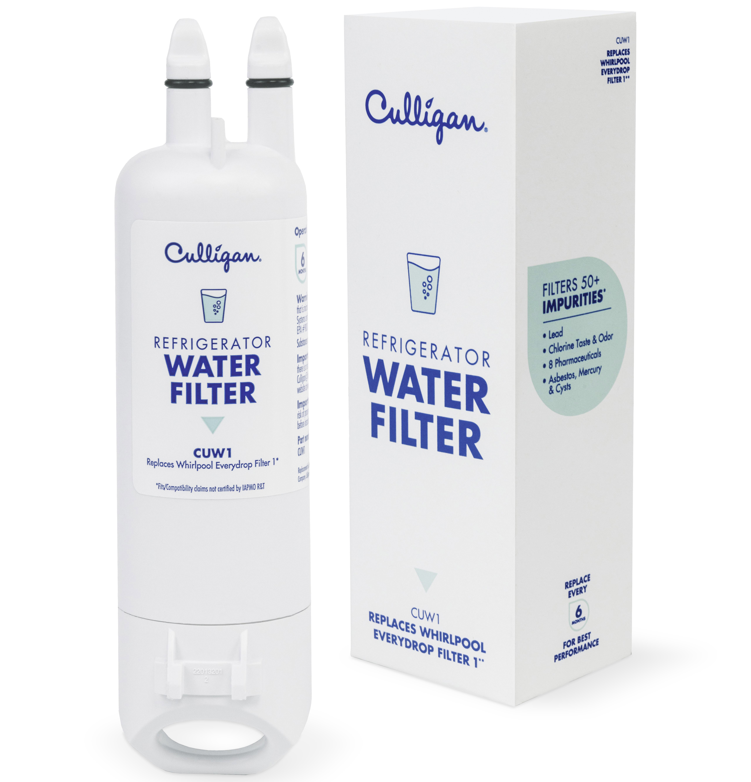 Culligan CUW1 Replaces Whirlpool™ (EDR1RXD1, WHR1RXD1, KAD1RXD1) Refrigerator Water Filter 1 &mdash; Model #: CUW1