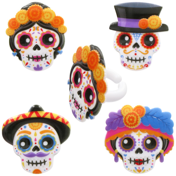 Dia de los Muertos Skulls Cupcake Rings