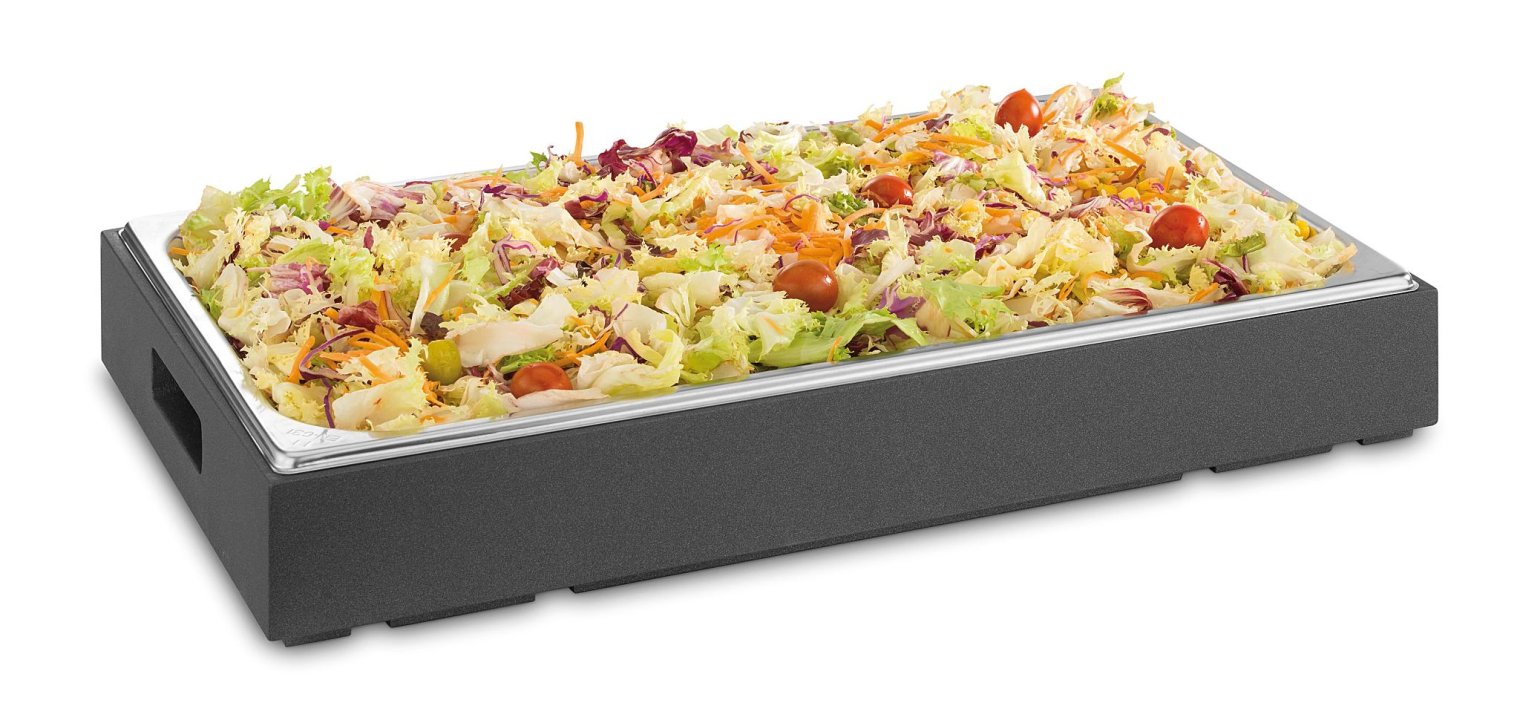 Bandeja de servicio de pantalla cúbica gn 1/1 placa de MDF lacada en negro