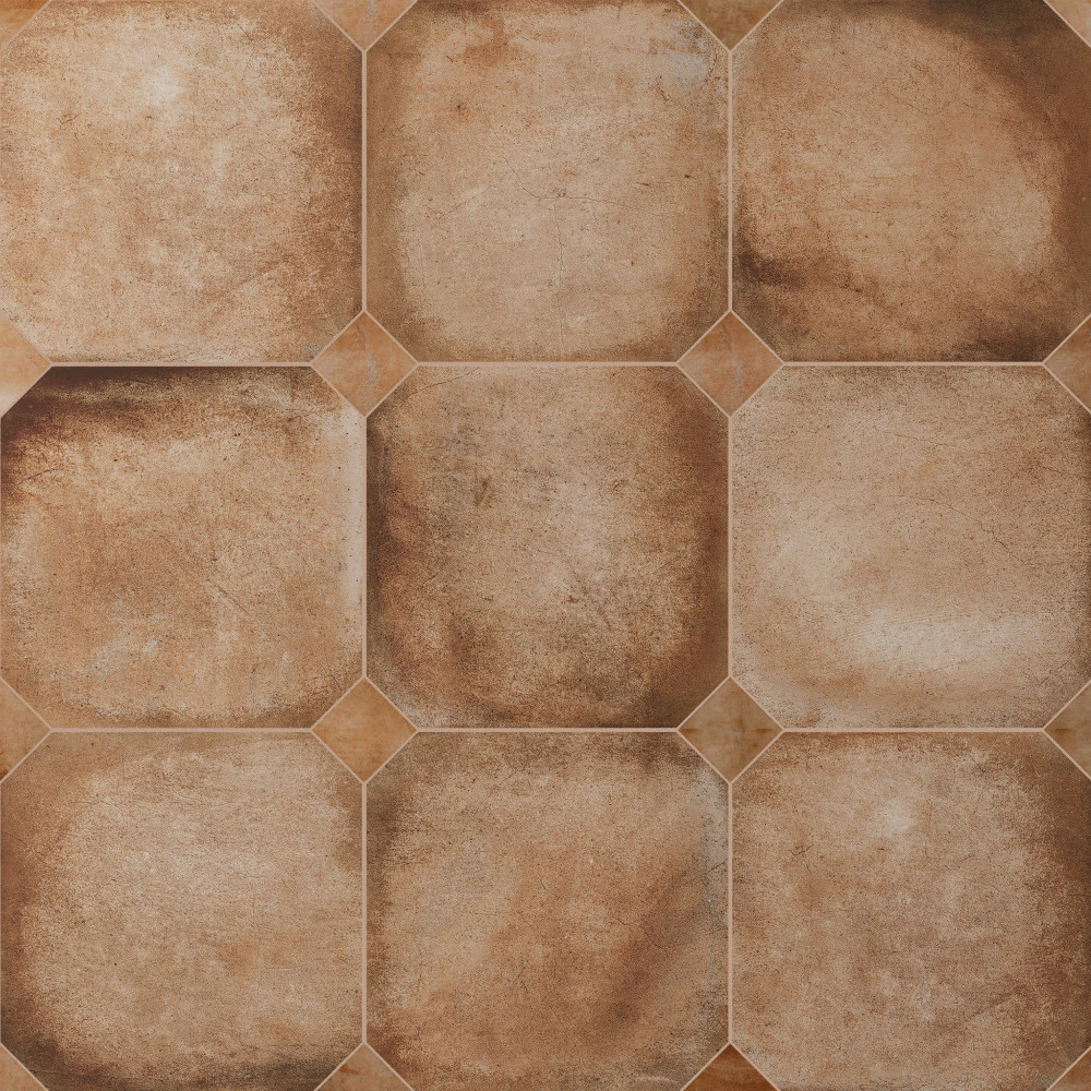 Laverton Octagon Natural with Taco Natural 7-7/8 in. x 7-7/8 in. Porcelain Floor and Wall Tile