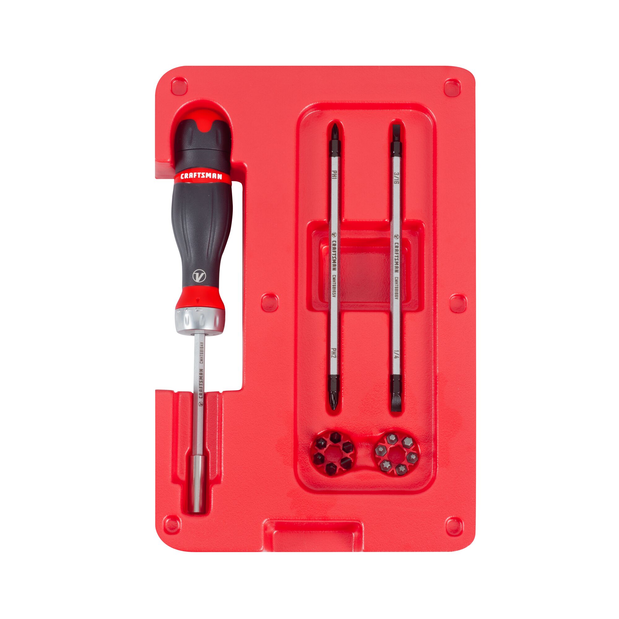 V Series 18 piece 3 in 1 Ratcheting ScrewDriver X Tract Technology Bit Set in packaging.