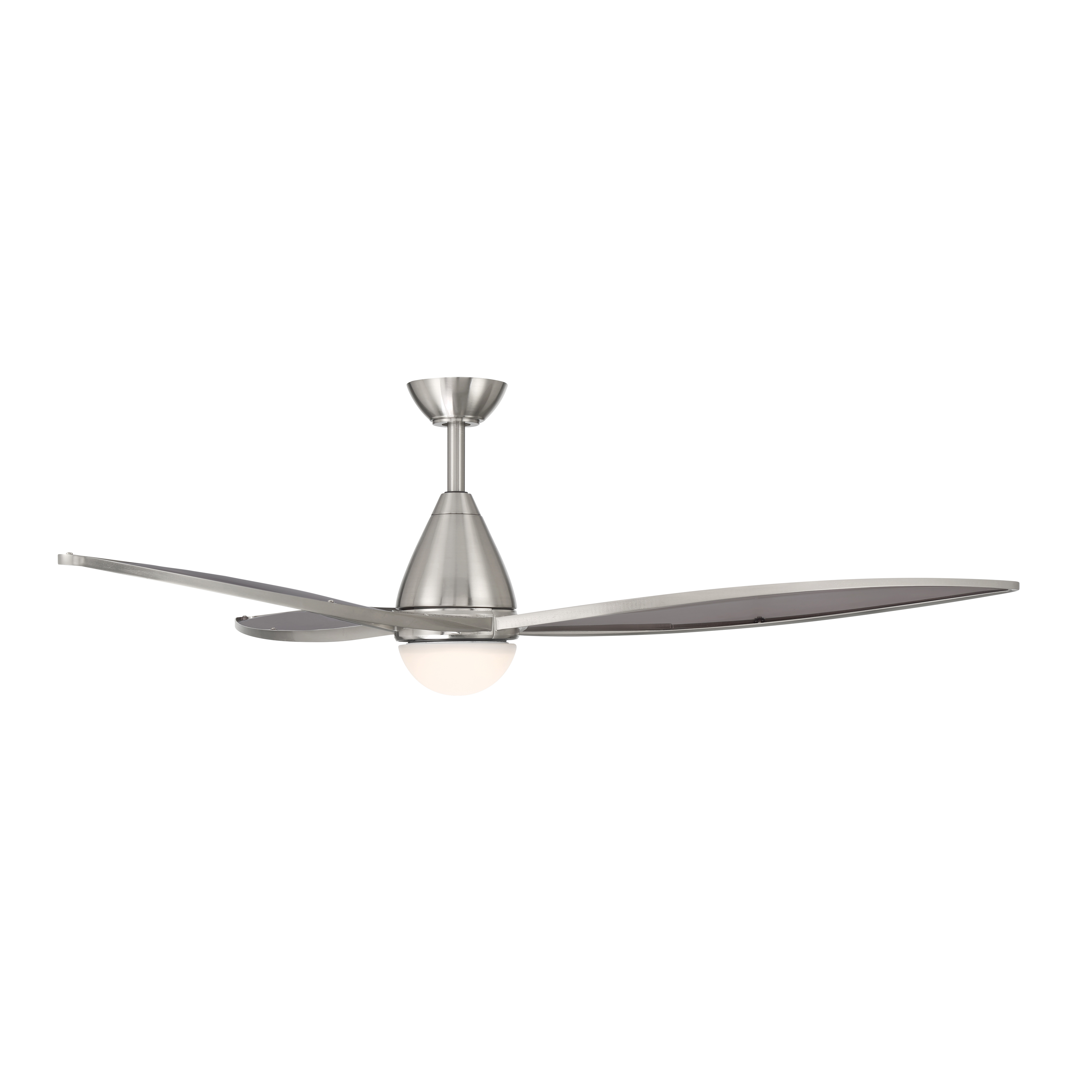 64" 3-Blade 5CCT LED Ceiling Fan - Brushed Nickel and Translucent Grey Smoke Blades with White Lens - alternate view