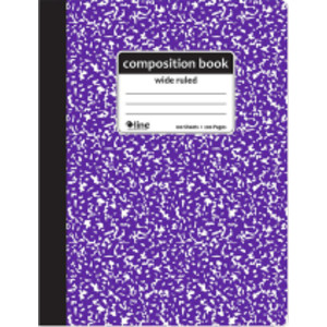Wide-Ruled Marble Composition Book, 100 Sheets, Purple