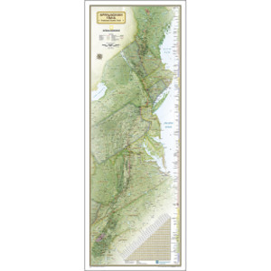 Appalachian Trail Map, Laminated, 18" x 48"
