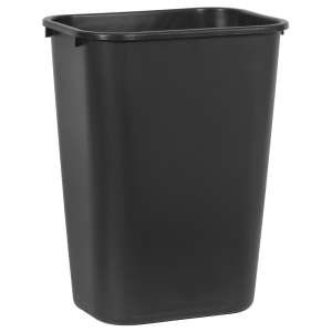 Rubbermaid Commercial, 10.25 gal, Resin, Black, Rectangle, Receptacle