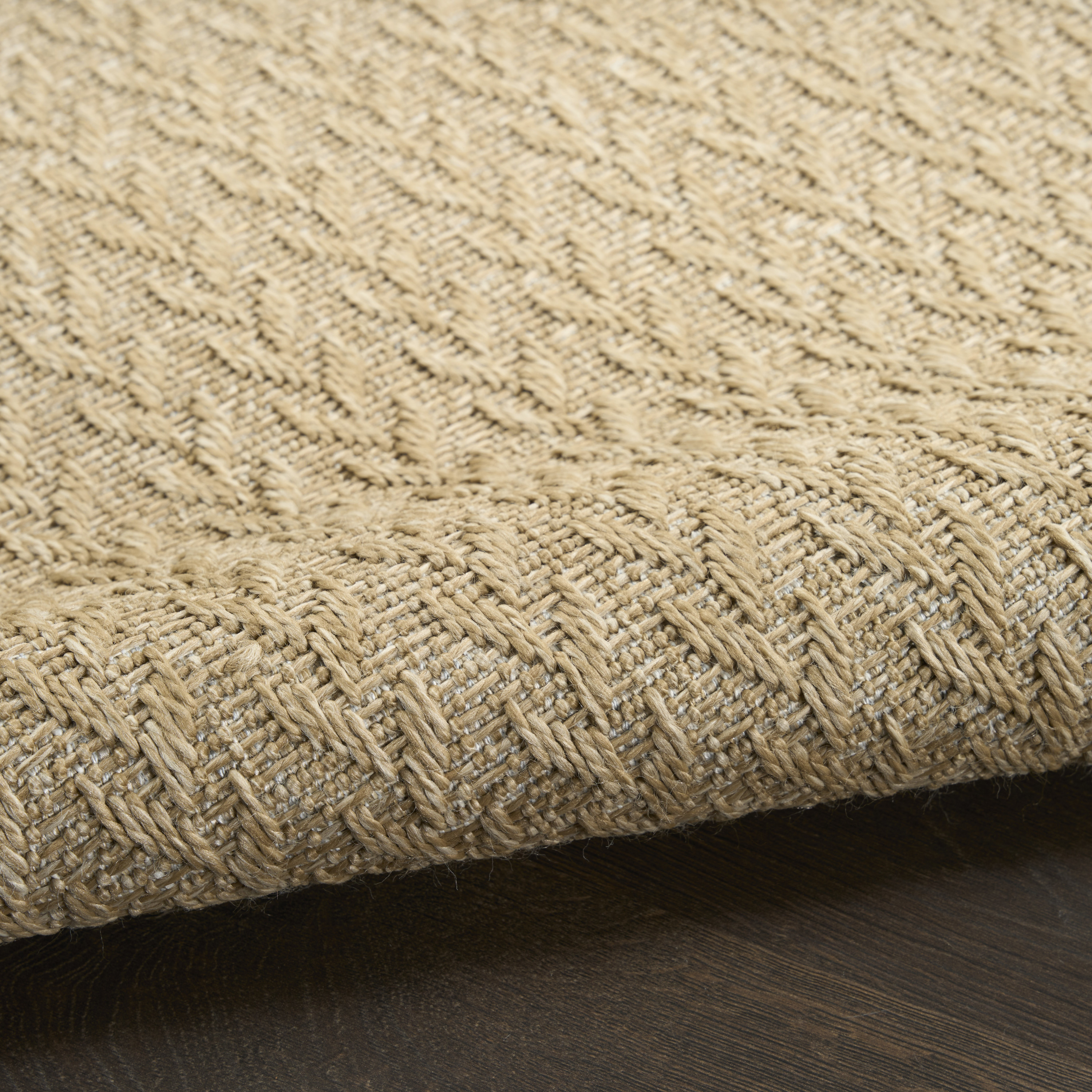 Nourison Tulum 8' x Round Taupe Outdoor Rug