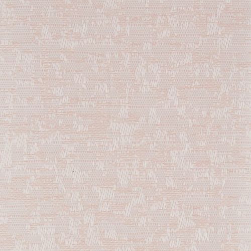 Pale pink woven textile covering the frame, displaying an irregular white stitched geometric pattern, viewed close-up under soft even light with no surrounding context.