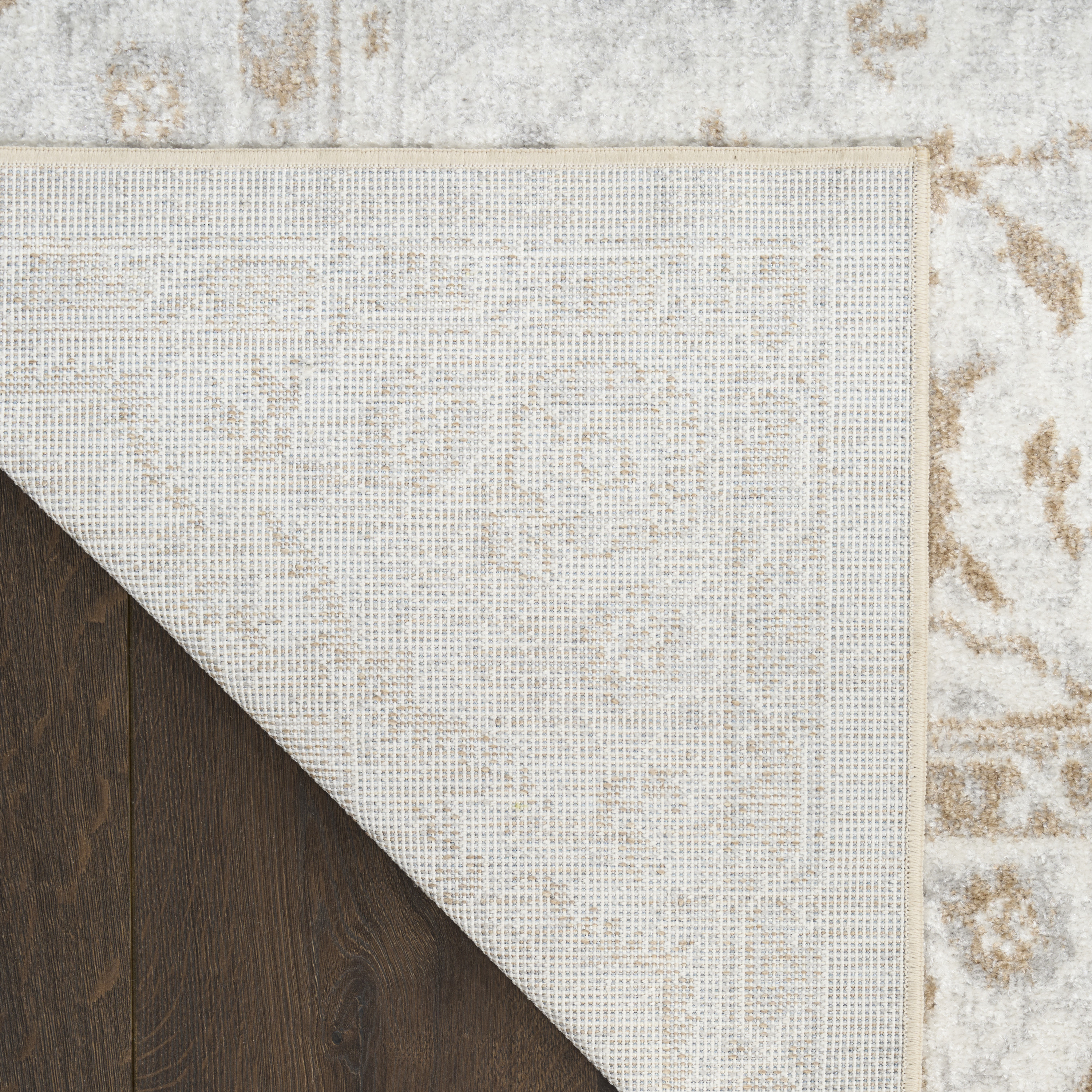 Nourison Astra Machine Washable 4' x 6' Grey Vintage Indoor Rug