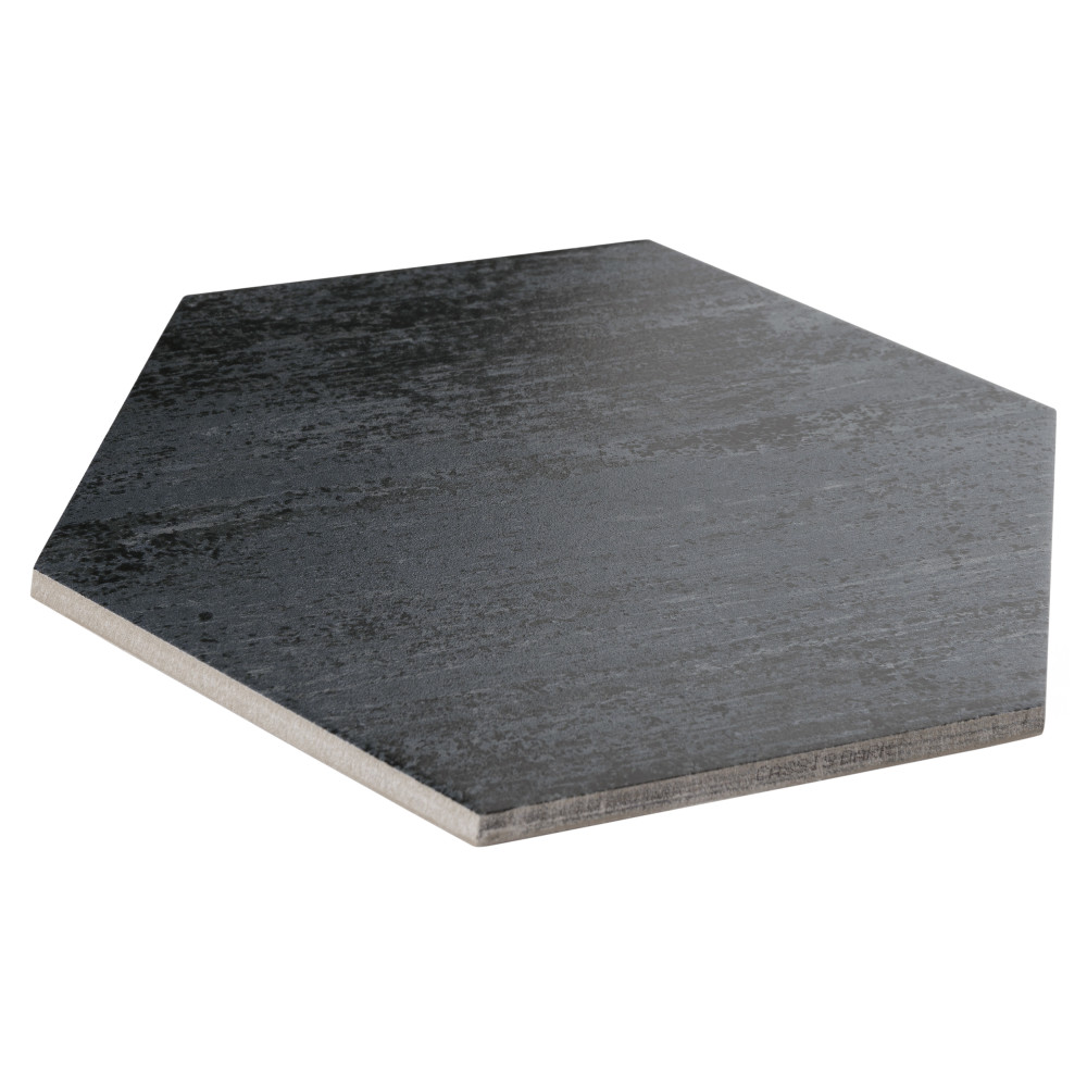 Cassis Hex Black 8-5/8 in. x 9-7/8 in. Porcelain Floor and Wall Tile
