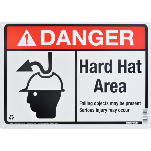 Aluminum Hard Hat Area Danger Sign 10