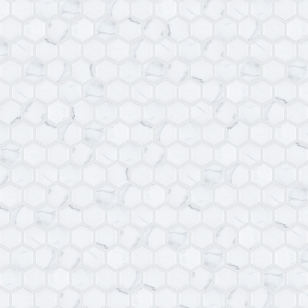 Carrione 1″ Hex Matte Carrara 10-1/4 in. x 11-7/8 in. Porcelain Mosaic Tile