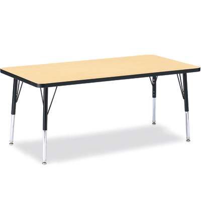 Berries® Rectangle Activity Table - 30" X 60", E-height - Maple/Black/Black