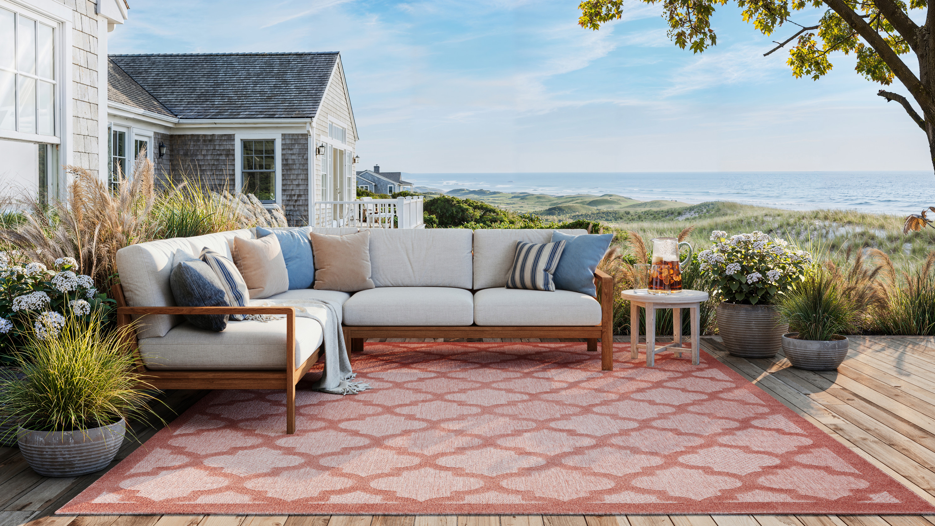 Nourison Easy Care 8' x 10' Coral Orange Modern Rug