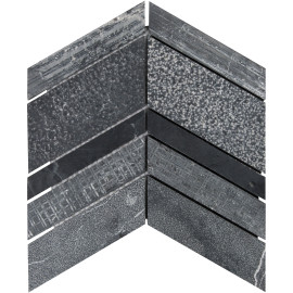 Shift Charcoal 8×8 Chevron Mosaic Textured