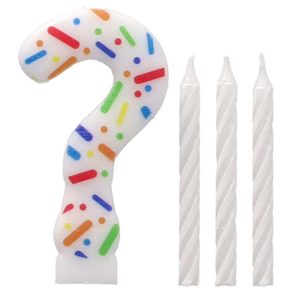 ? Rainbow Sprinkle Numeral Candles