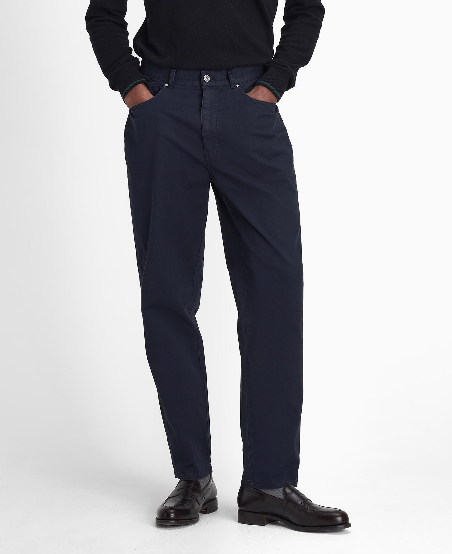 Washed Stretch Regular Trousers image number 1