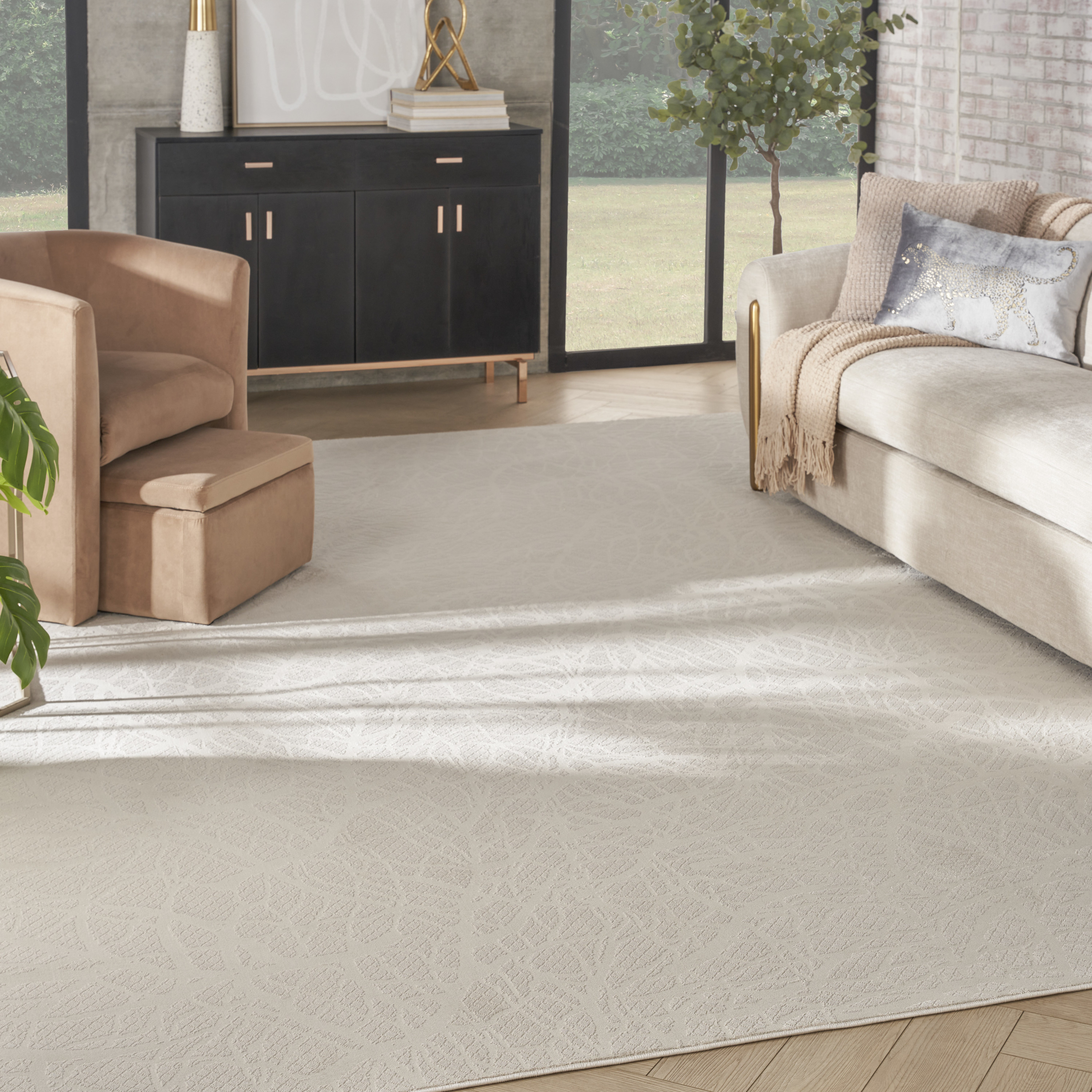 Nourison Desire 9' x 12' Beige Modern Indoor Rug