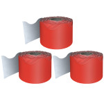 Carson Dellosa Education Red Rolled Scalloped Border, 65 Feet Per Roll, Pack of 3 CD-108465-3