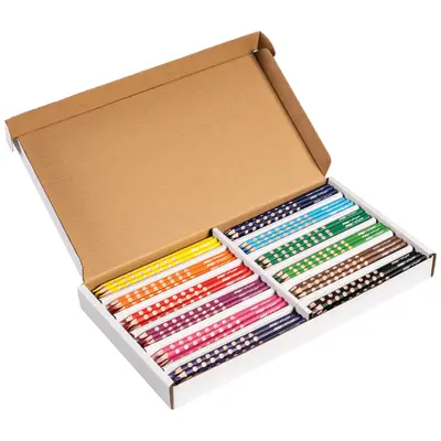 Prang Groove Triangular Colored Pencils, 3.3 mm, Assorted Colors, 144 Count