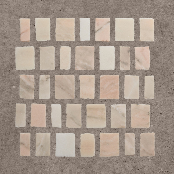 lapidary | rough cut mosaic sheet | pink/grey (large joint) 
