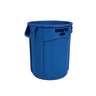 Rubbermaid Commercial, VENTED BRUTE, 10 gal, Resin, Blue, Round, Receptacle