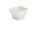Extra-small square melamine cubic display bowl in white