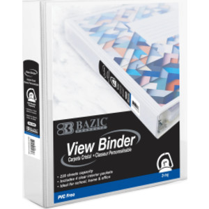 PVC-Free Slant-D Ring View Binder with 4-Pockets, 1", White
