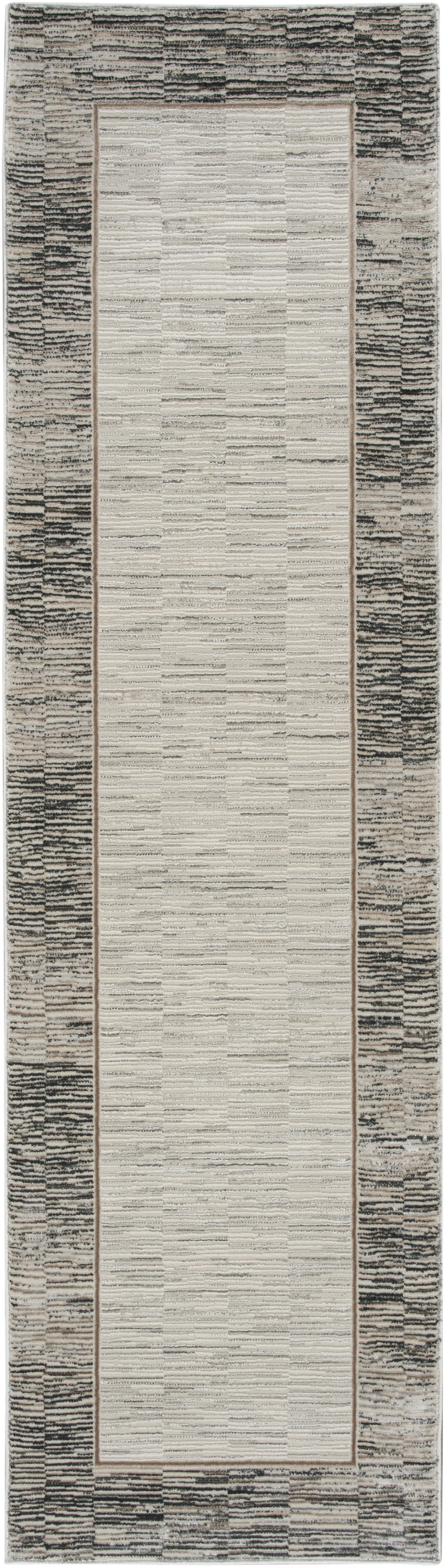 Nourison Desire 2'3" x 7'6" Grey Black Modern Indoor Rug