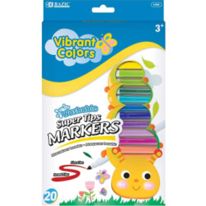 Super Tip Washable Markers, Fine Line, 20 Colors