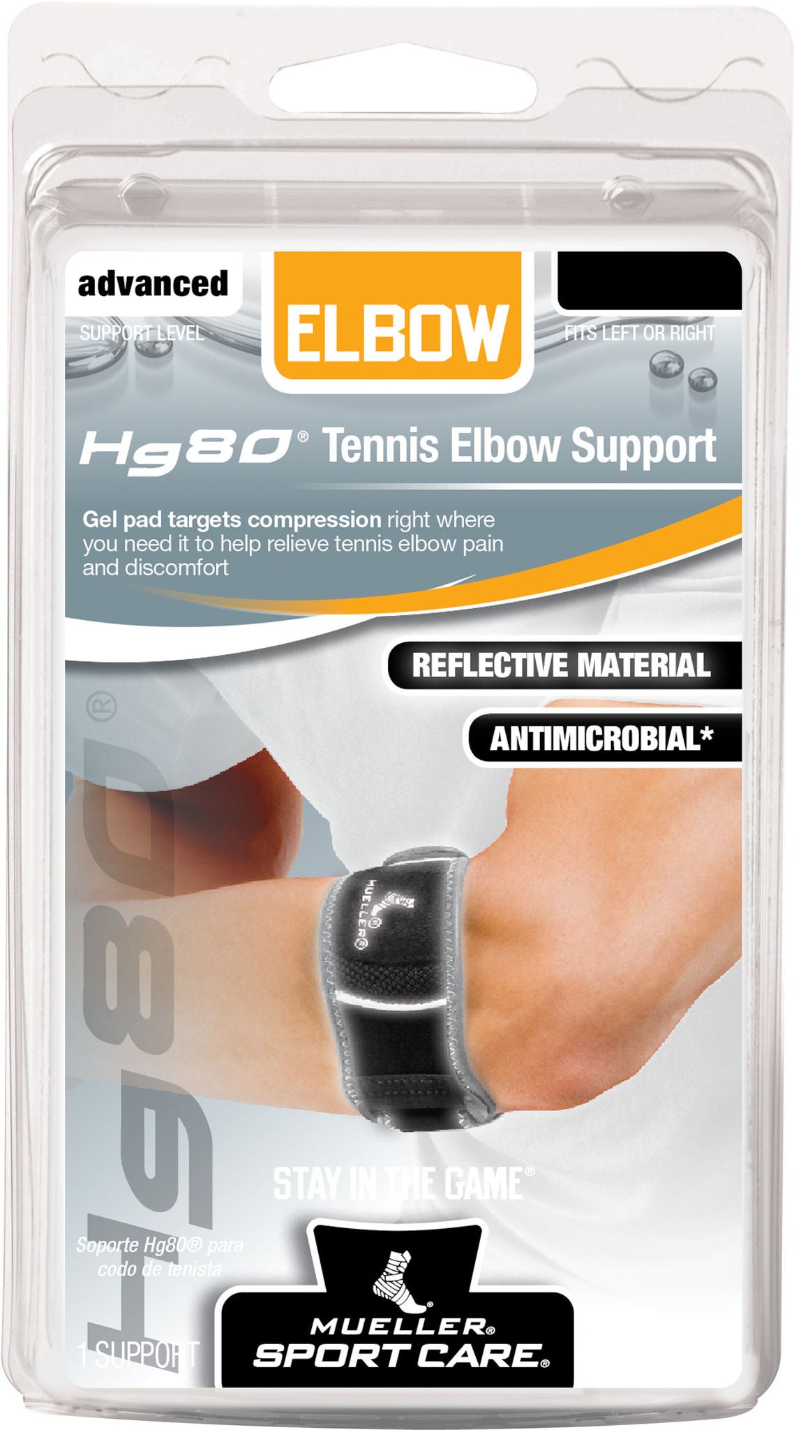 Mueller Sports Medicine ELBOW BRACE, TENNIS PREMIUM HG80 LF BLK SM/MED