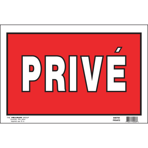 French Private Sign Red and White (8