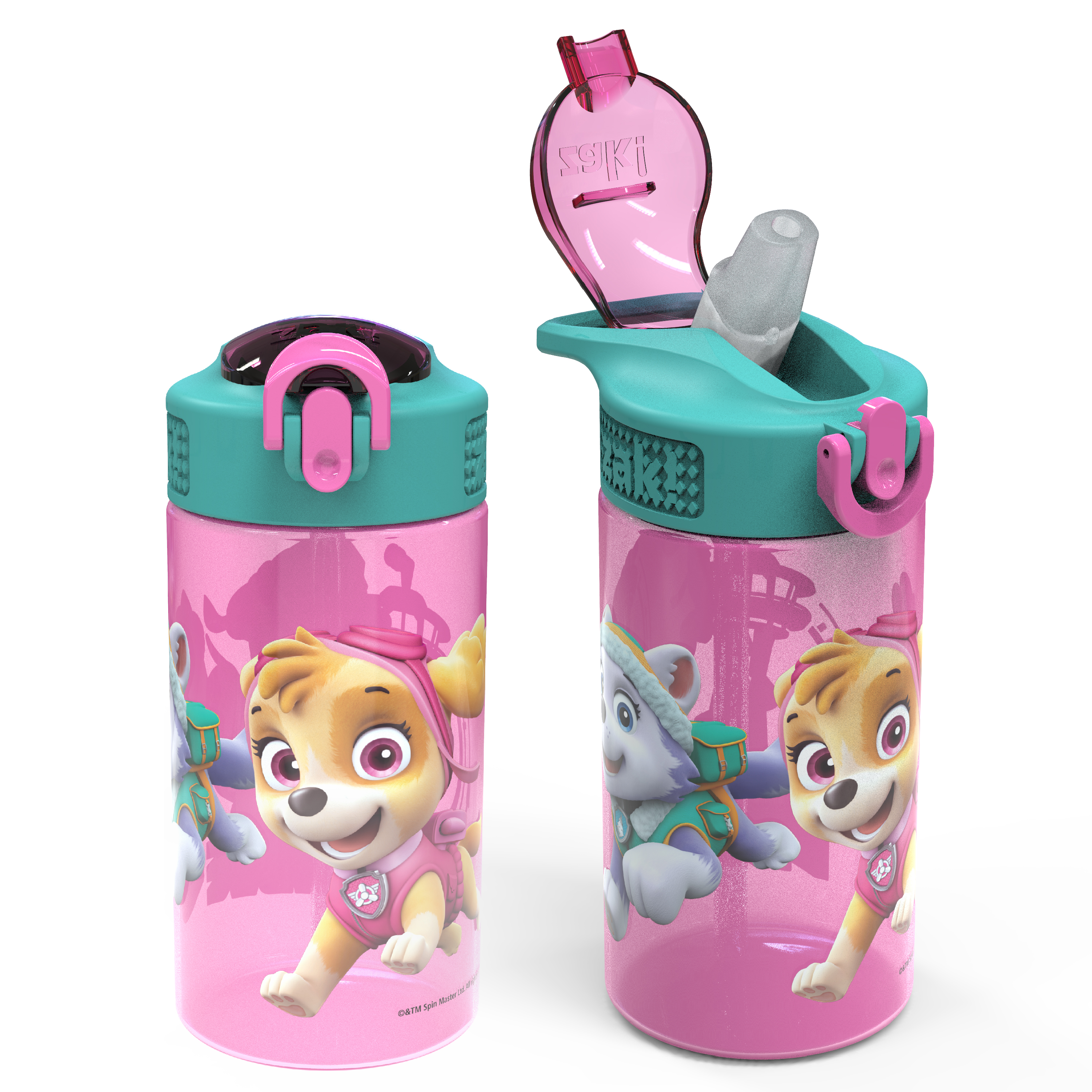 Paw Patrol 16 ounce Reusable Plastic Water Bottle with Straw, Skye, 2-piece set slideshow image 1 Paw Patrol 16 ounce Reusable Plastic Water Bottle with Straw, Skye, 2-piece set slideshow image 1