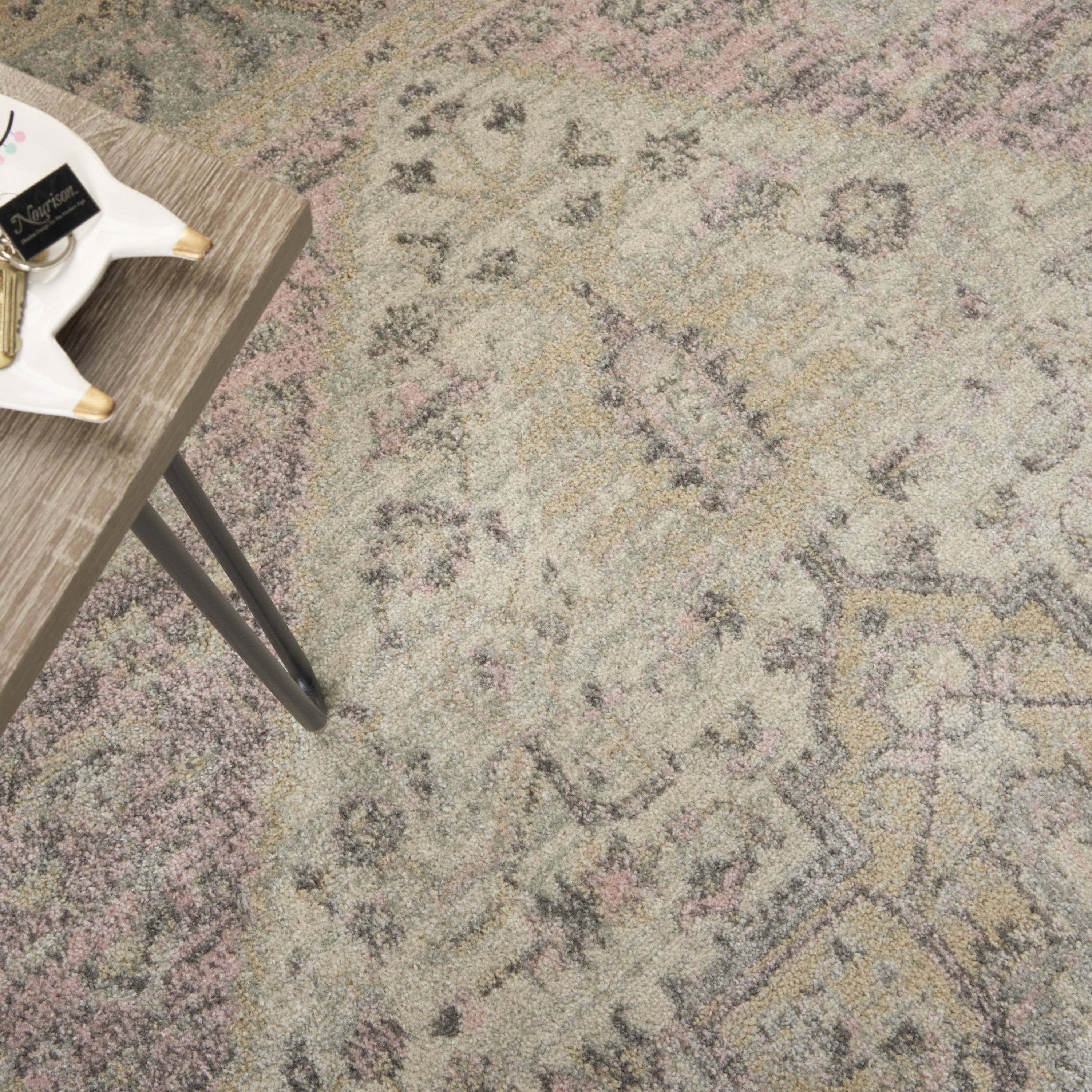 Nourison Tranquil 6' x 9' Ivory Pink Vintage Indoor Rug