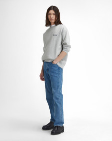 Brushed Nicholas Oversized Crew Neck Jumper Grey Marl