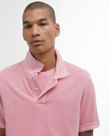 Washed-Out Sports Polo Shirt Pink Salt