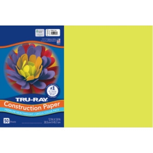 Construction Paper, Heavyweight, Brilliant Lime, 12" x 18", 50 Sheets