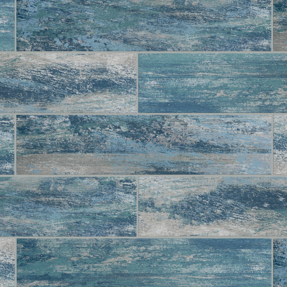 Cassis Blue 8-1/2 in. x 35-1/2 in. Porcelain Floor and Wall Tile ...