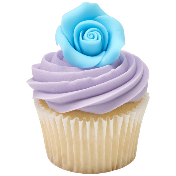 Light Blue 1.5" Rose - Red 3 Free SugarSoft® Premium Edible Decorations