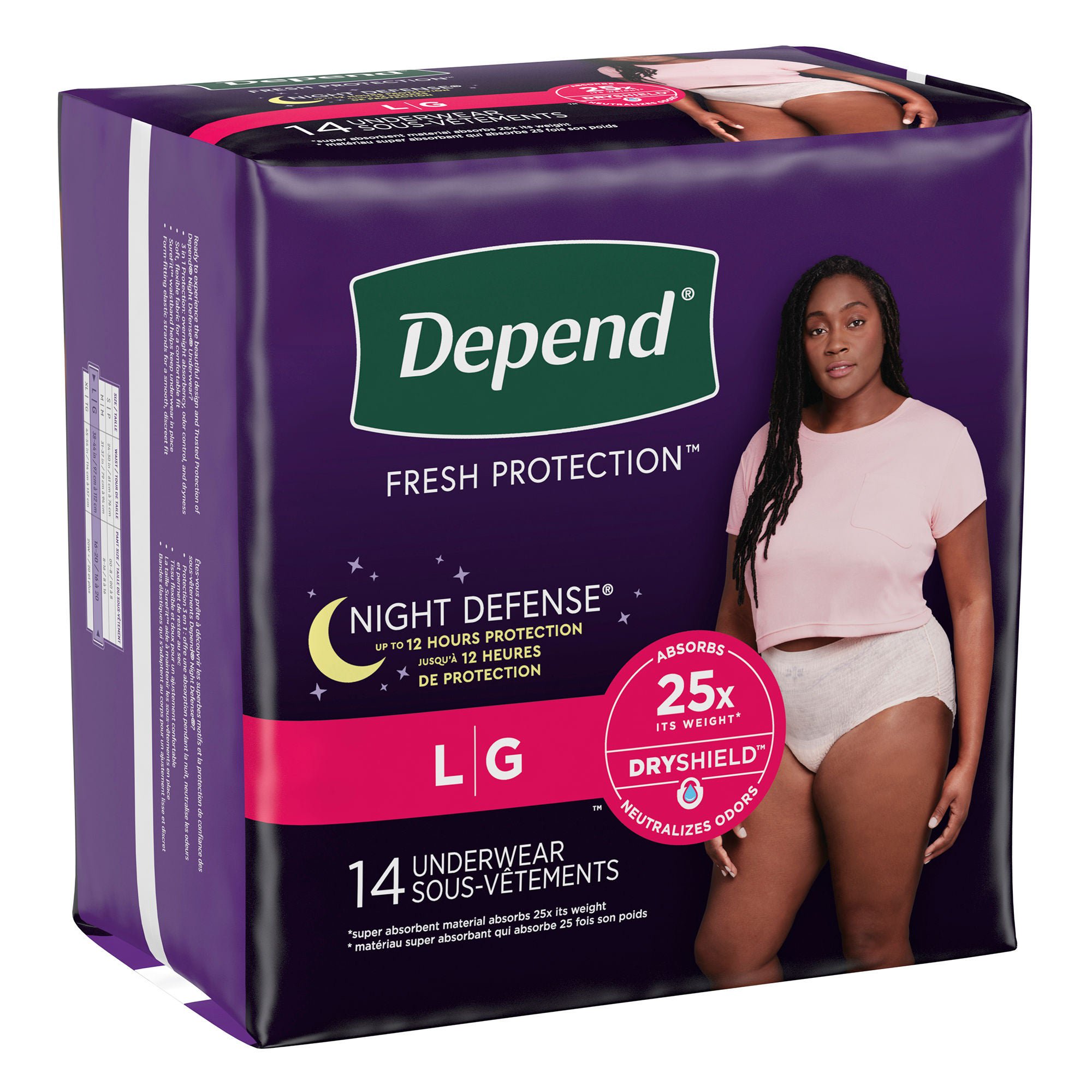 Depend® Night Defense® Women's Absorbent Underwear, Large