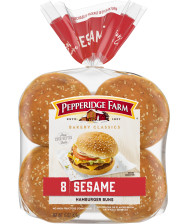 Pepperidge Farm® Sesame Topped Hamburger Buns, split and toasted