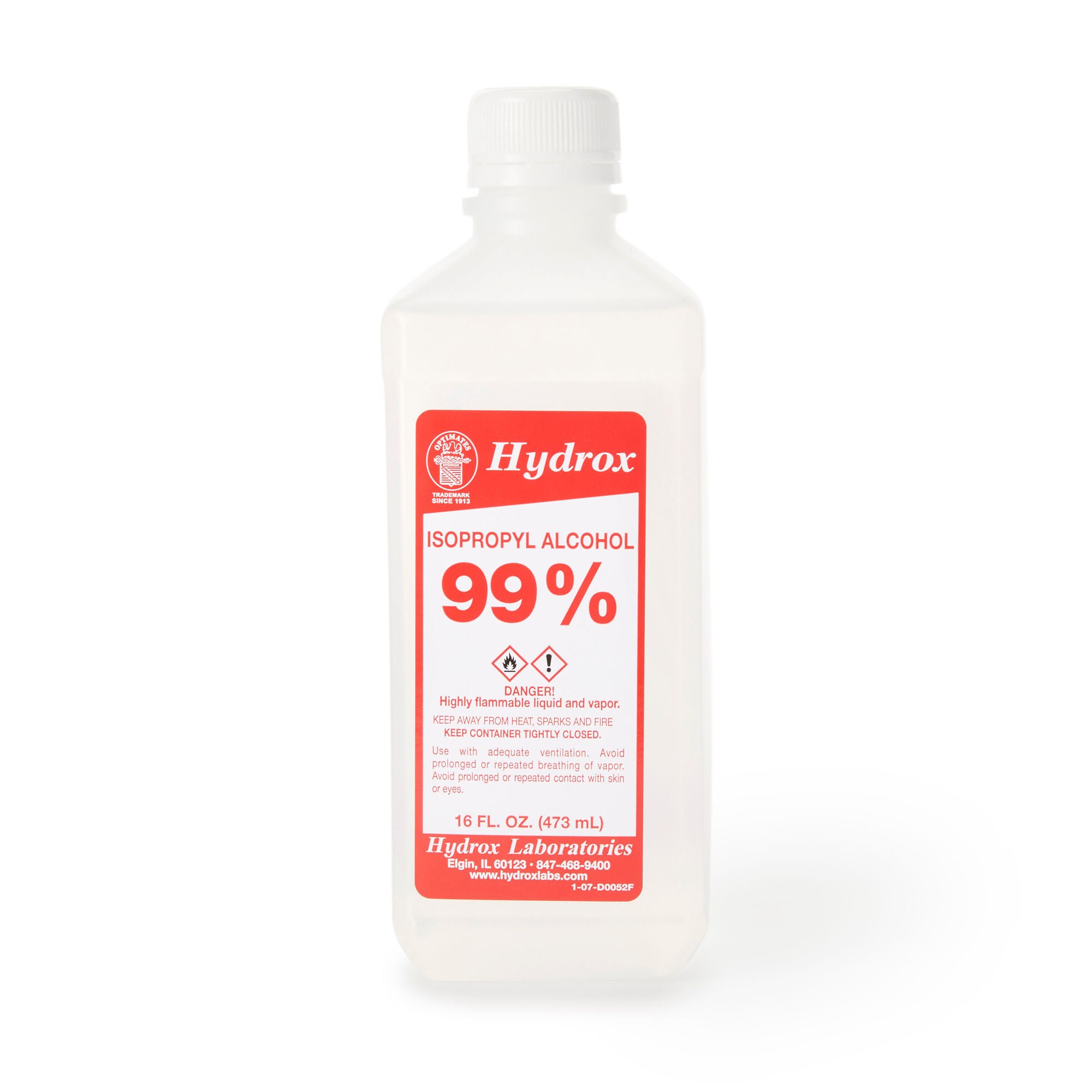 Hydrox 99% Isopropyl Alcohol for Technical Use, 16-ounce bottle