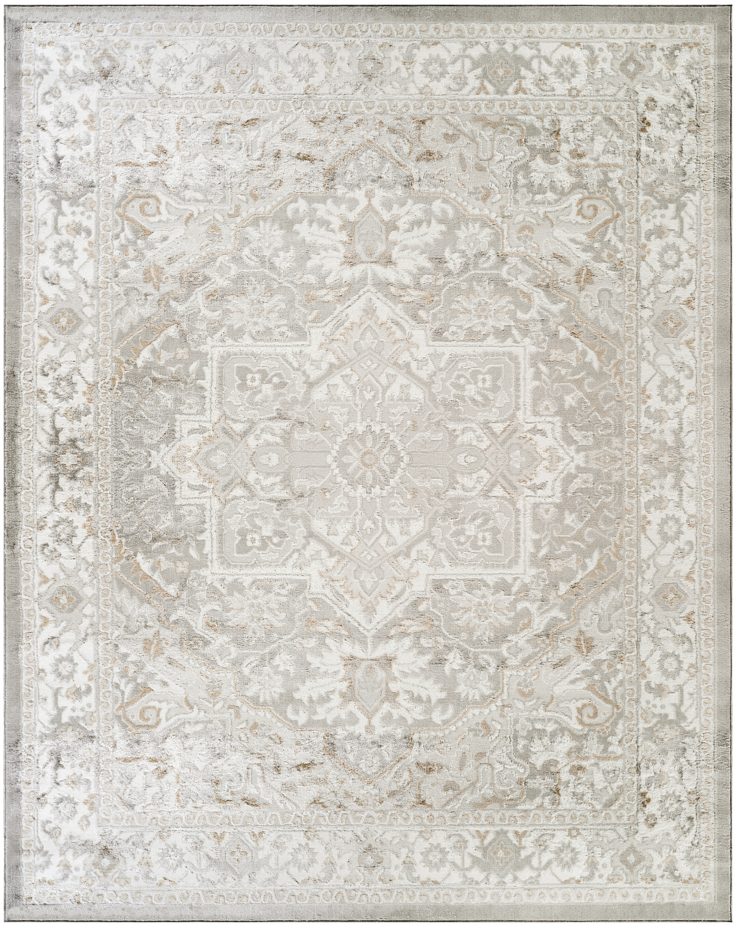 Nourison Dekor 7'10" x 9'10" Light Grey Vintage Indoor Rug