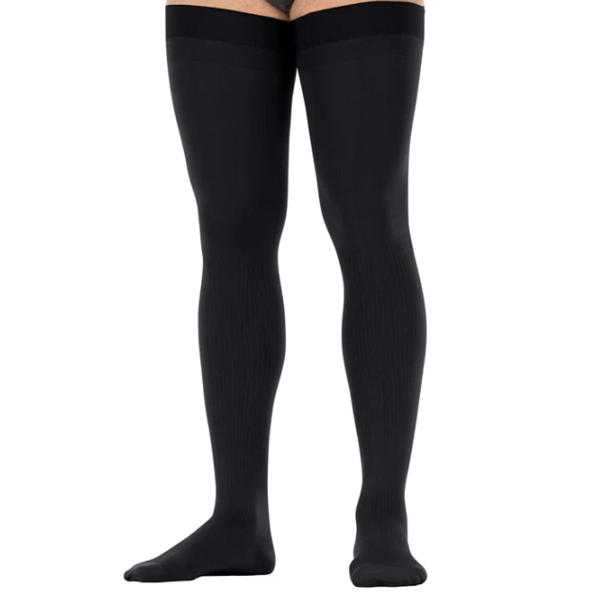 Compression Stocking Jobst® forMen Thigh High Large Black Closed Toe
