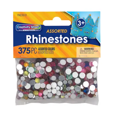Creativity Street  Rhinestones, Assorted Colors,  Assorted Sizes, 375 Pieces