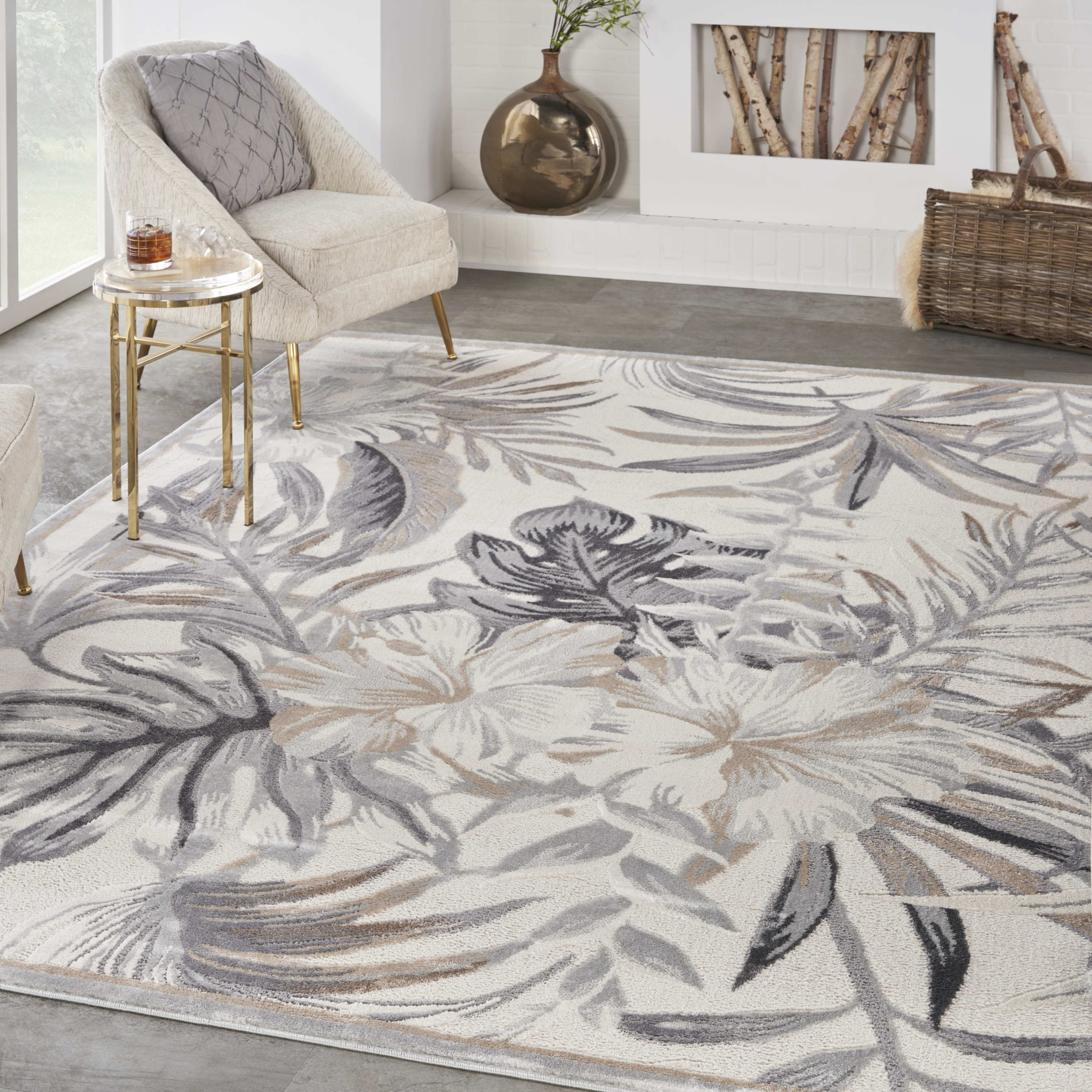 Nourison Seaside 7'10" x 9'10" Ivory Grey Coastal, Nautical & Beach Indoor Rug