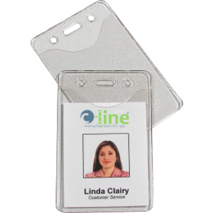 Heavy Duty ID Badge Holders, Vinyl, Vertical, 2-3/8 x 3-3/8, Box of 100