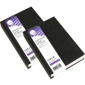 Simply Sketchbook, Hardcover, Soft White Pages, 4 in x 6 in, 110 Sheets, Pack of 2