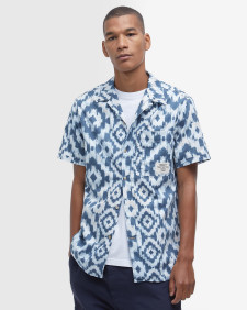 Homelane Printed Short-Sleeved Shirt Classic Navy